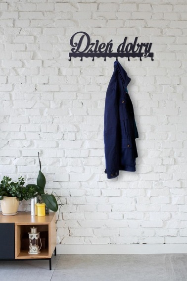 Wieszak Ścienny Dzień Dobry 01 4x60x21 Czarny