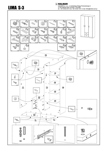 Szafa z Lustrem LIMA S-3 Dąb Sonoma