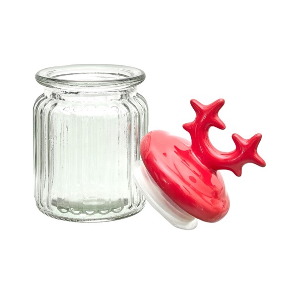 Słoik z Pokrywką w Kształcie Rogów Czerwonych