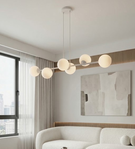 Lampa Wisząca MAGNUS 6 Szary/Biały