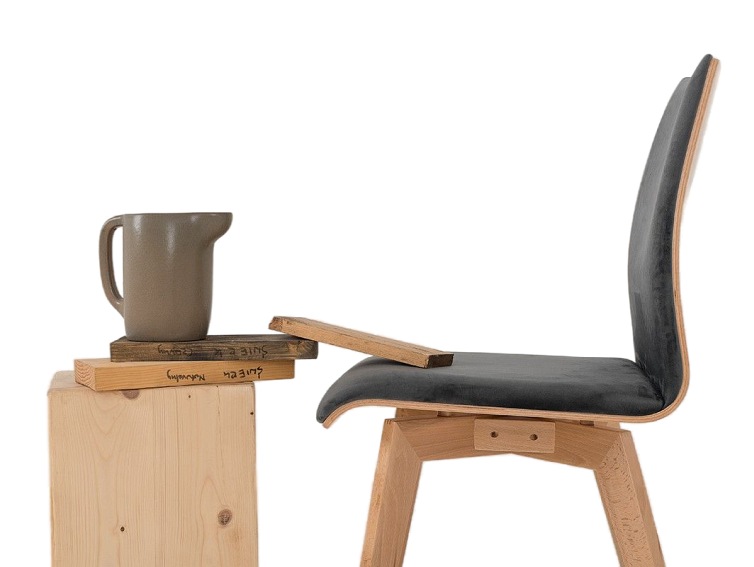 Krzesło Roen 49x45x90 Szary Bez/Naturalny