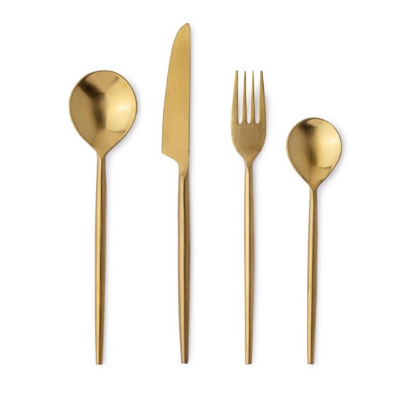 Zestaw Sztućców BRONTE SATIN GOLD 16 szt. Złoty