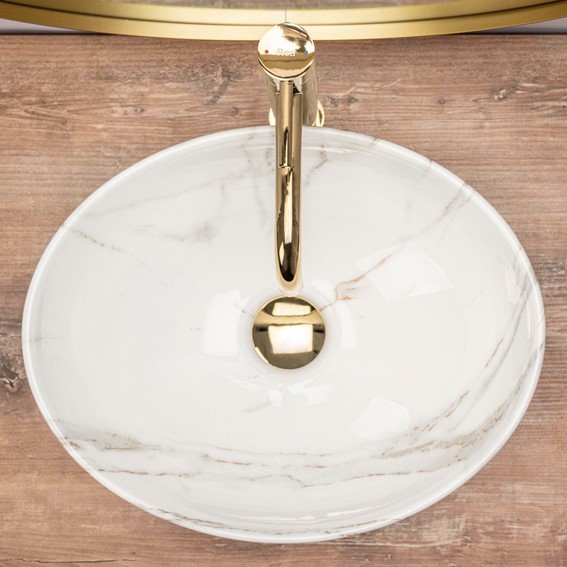 Umywalka Nablatowa SOFIA AIAX SHINY Biały