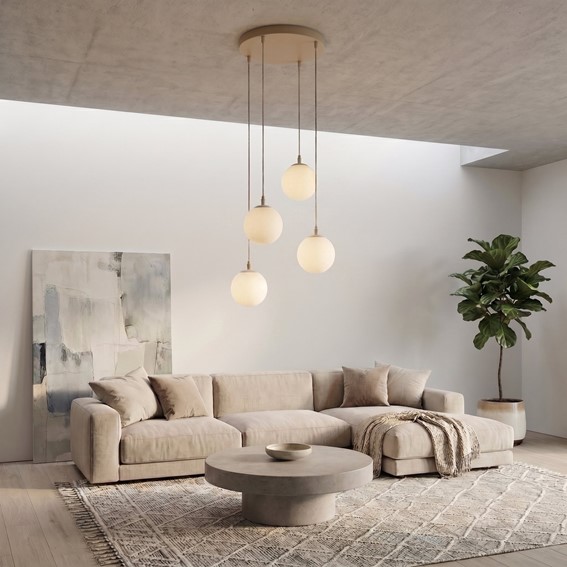 Lampa Wisząca COSMO 4PREM Beżowy/Opal
