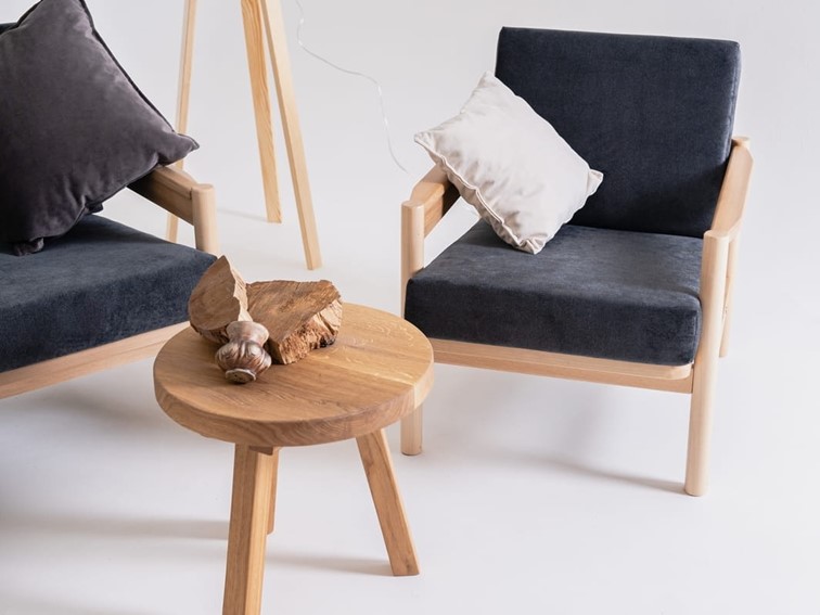 Fotel CARL Gwiaździsta Noc/Naturalny