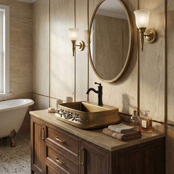 Umywalka Nablatowa CASTEL Brązowy