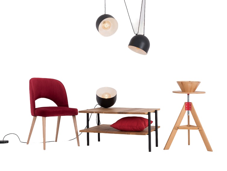 Krzesło Buko 45x50x85 Soczysta Żurawina/Naturalny