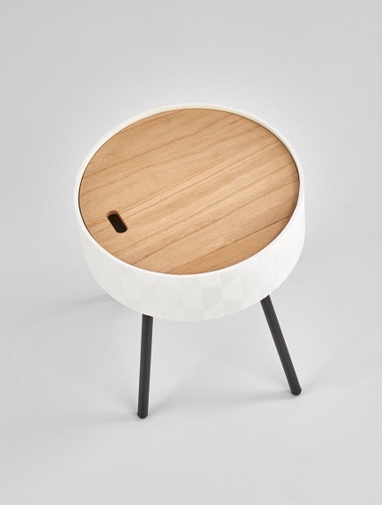 Ława AURA fi38 Czarny/Biały