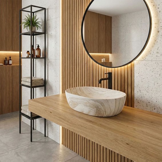 Umywalka Nablatowa AMELIA SATURN 48 Beżowy