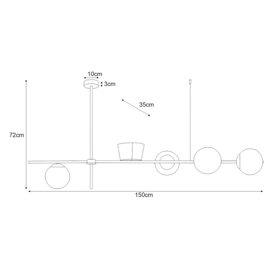 Lampa Sufitowa VUELTA K-4737 z Kwietnikiem Czarny/Biały Matowy