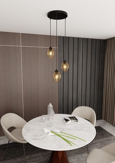 Lampa Wisząca ISTAR 3 PREMIUM Czarny/Miodowy