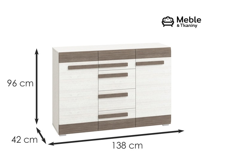 Komoda BLANCO 07 Sosna Śnieżna