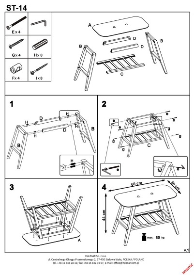 Ławka Stojak Na Buty ST14 Bambus/Popielat