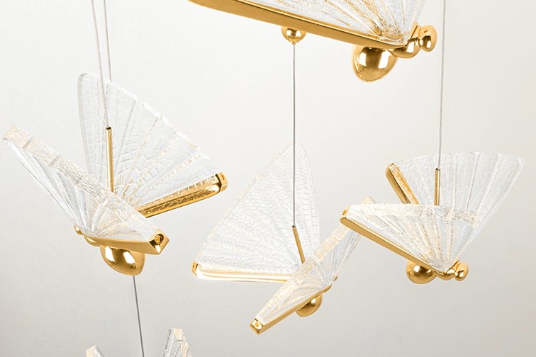 Lampa Wisząca BUTTERFLY DISC 5 Złota