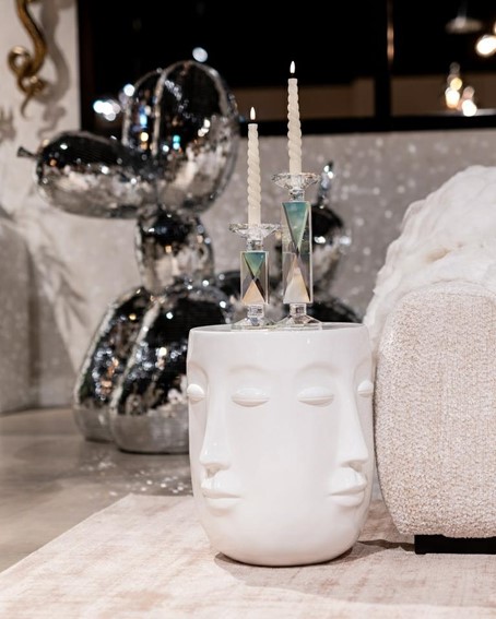 Stolik CHRISTY Fi40cm Biały