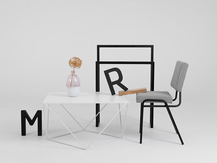 Stolik Kawowy DARYL METAL 80 Biały