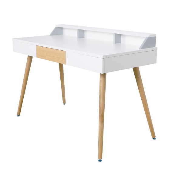 Biurko Skans 55x120x84 Biały/Dąb