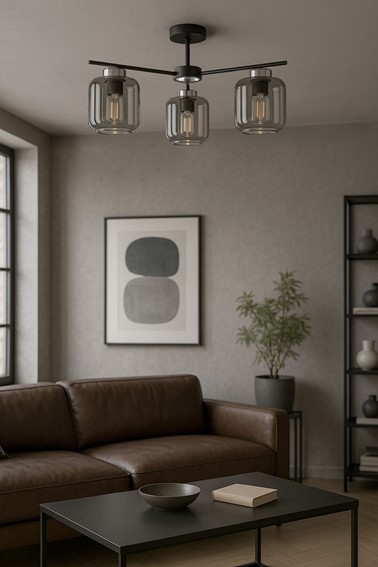 Lampa Sufitowa PIEGA K-5516 Czarny/Grafitowy/Srebrny