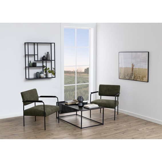 Stolik Kawowy SEAFORD z Gazetnikiem Czarny