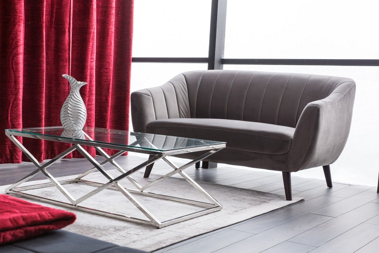 SOFA ELITE 2 VELVET SZARY BLUVEL 14 / WENGE