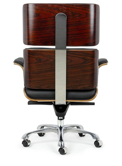 Fotel biurowy LOUNGE BUSINESS Czarny Skóra Naturalna Sklejka Rózana