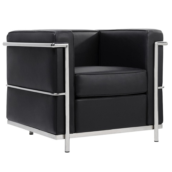 Fotel SOFT LC2 Czarny Skóra Naturalna