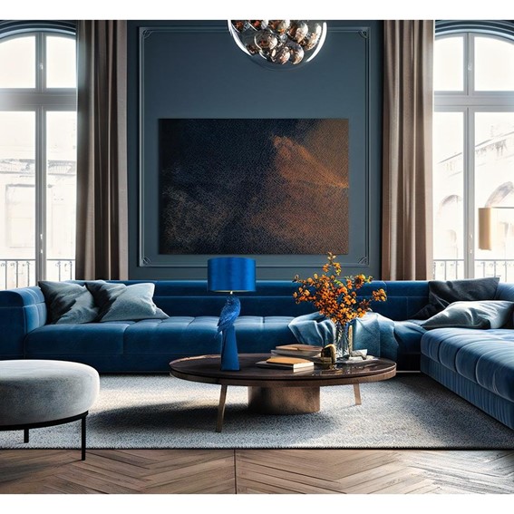 Lampa Stołowa PARROT 84cm Niebieska