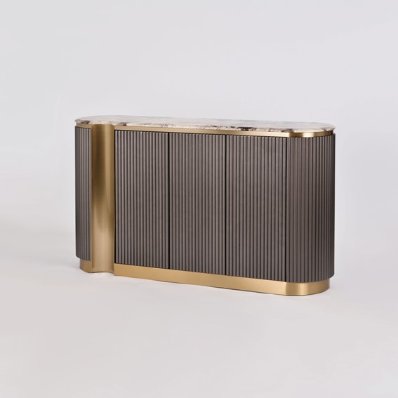 Komoda STILIG ST917 Grafitowy/Złoty