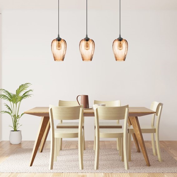 Lampa Wisząca BRISSA 1S Czarny/Brązowy