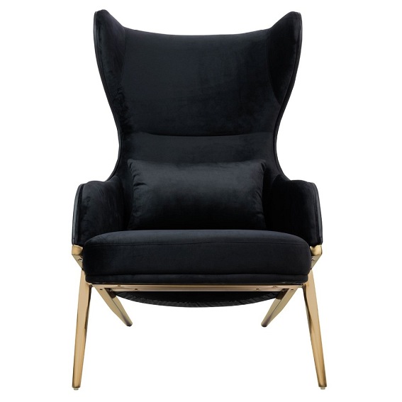 Fotel HAMPTON Velvet Czarny