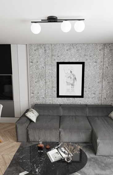 Lampa Sufitowa KAIRO 3 Czarny/Opal