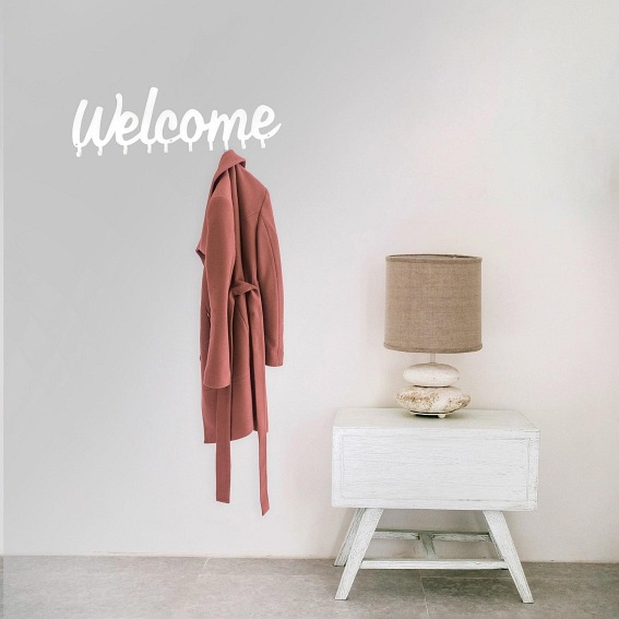 Wieszak Ścienny Welcome 3x30x23 Biały