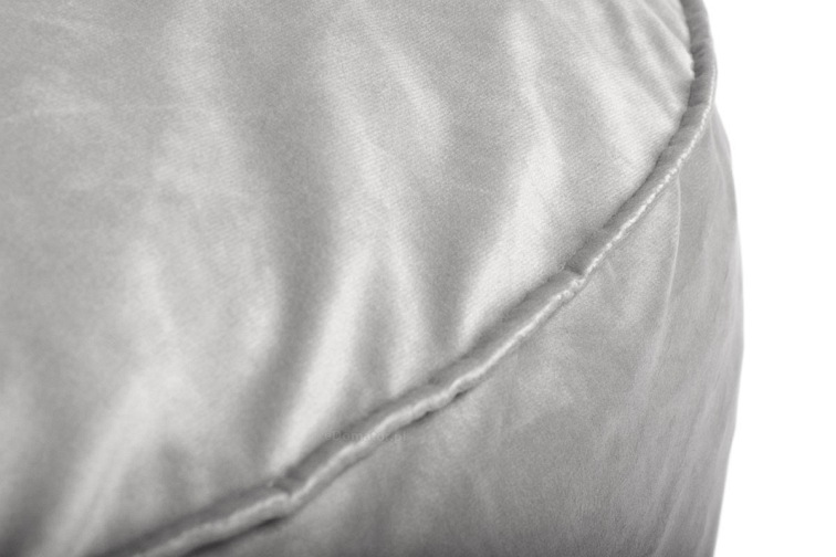 Duża Okrągła Welurowa Pufa 71x32 Szary