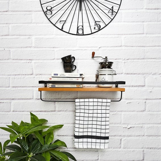 Półka INDU Czarny/Naturalny