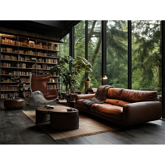 Fotel EGG AVIATOR PU Brązowy/Srebrny