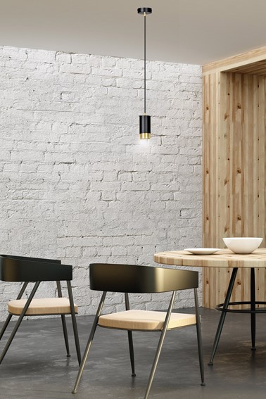 Lampa Wisząca FUMIKO 1 Czarny/Złoty