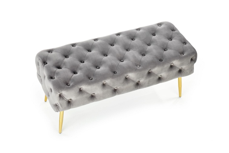 Ławka ATHENA Popielaty/Złoty