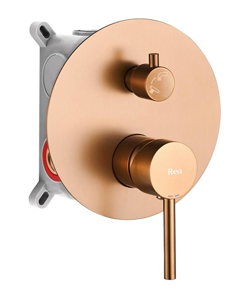 Bateria Wannowa Podtynkowa LUNGO + BOX Miedź Szczotkowana