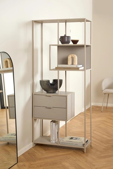 Regał SEAFORD II z Szufladami Beżowy