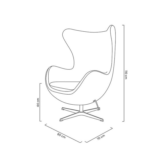 Fotel EGG AVIATOR PU Brązowy/Srebrny