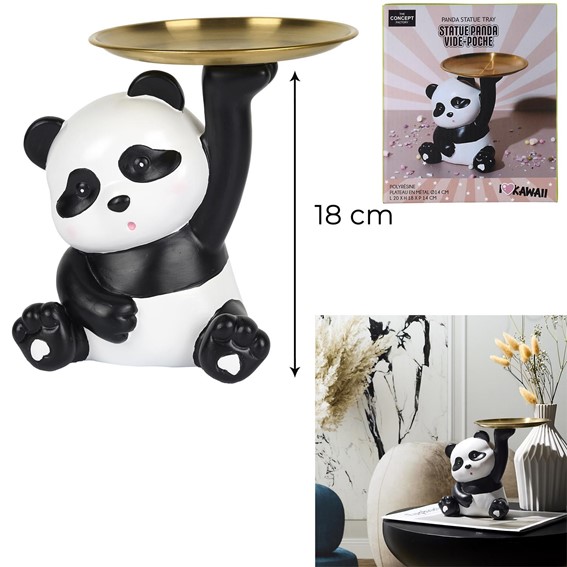 Figurka Dekoracyjna Panda ze Złotą Tacą