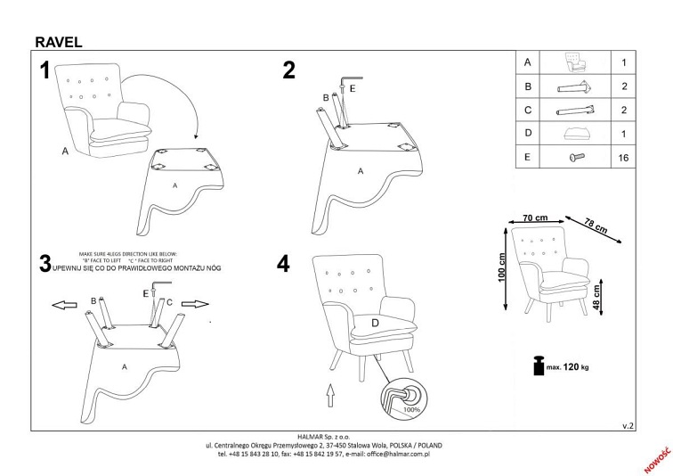 Fotel Wypoczynkowy RAVEL Ciemny Zielony