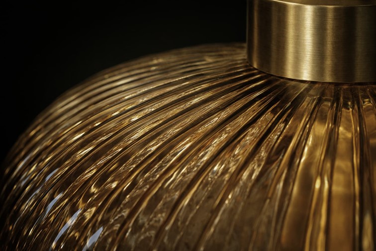 Lampa Wisząca AKARI K-5855 Czarny/Bursztynowy