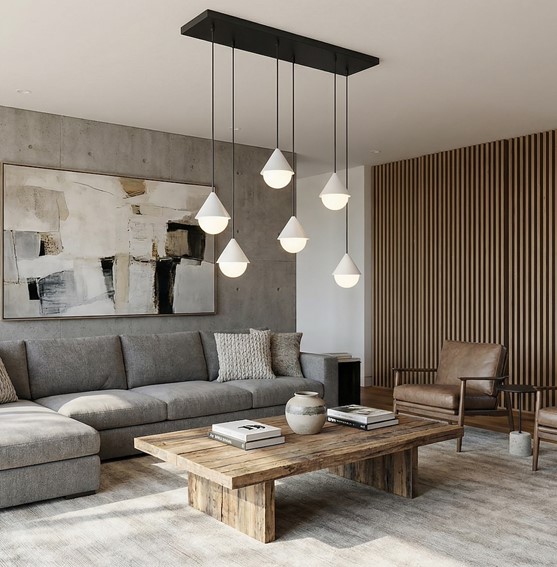 Lampa Wisząca GIRO 6 Czarny/Biały