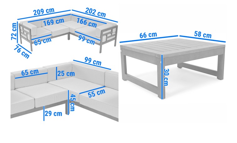 Narożnik Ogrodowy EDEN 6 Osobowy Brązowy/Beżowy