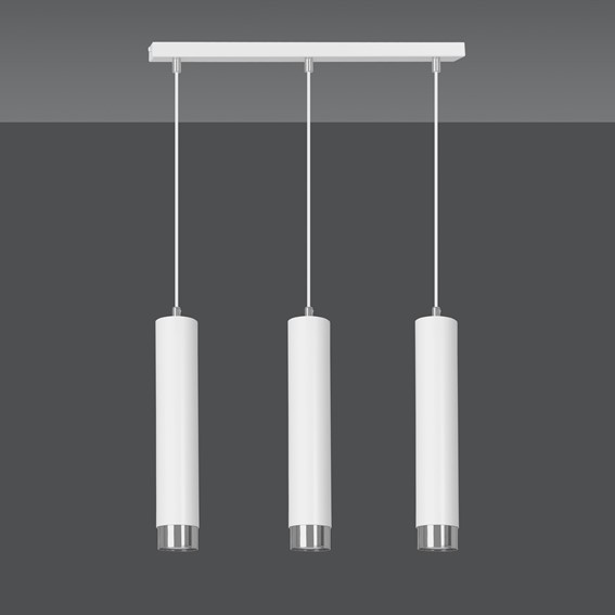 Lampa Wisząca KIBO 3 Biały/Chrom