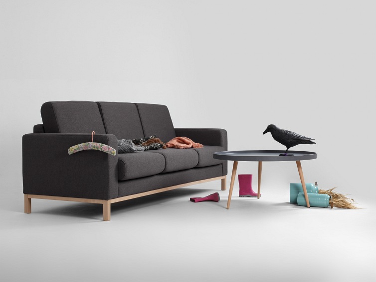 Sofa Rozkładana 3 os. Scandic 215x82x90 Karbon/Naturalny