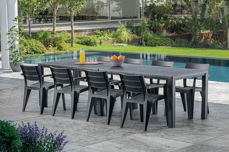 Zestaw Ogrodowy Julie 8-Osobowy Grafit