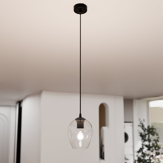 Lampa Wisząca ISTAR 1 Czarny/Transparentny