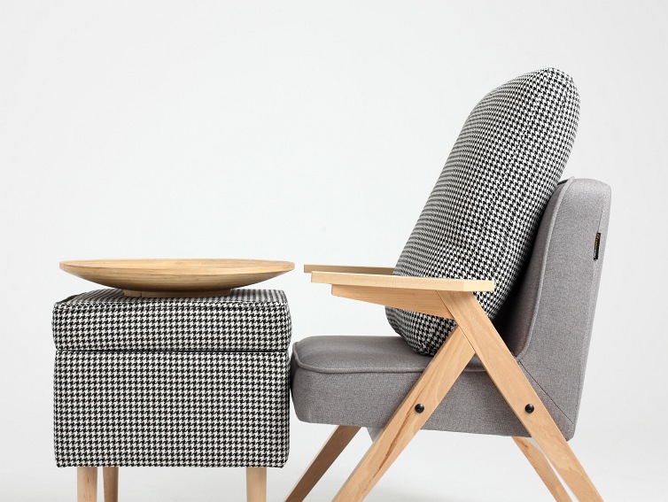 Fotel Vinc 66x69x74 Stalowy/Naturalny